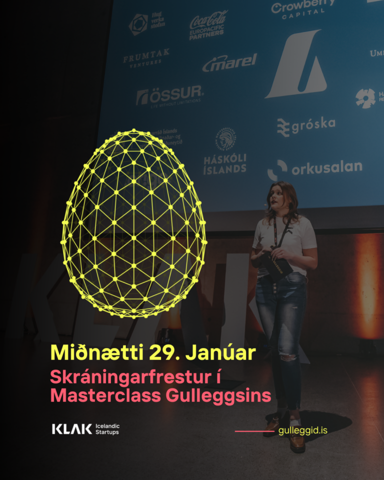 Skráningarfrestur í Masterclass Gulleggsins